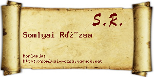 Somlyai Rózsa névjegykártya